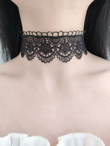 Black Lace Choker Necklace Wide Edge Scar Covering Neck Decoration Womens Fashion Jewelry Bracelet Scarf Fresh out New