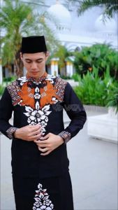 Kemeja Batik Koko Muslim plus Sarung Celana Sarko Vatabatik
