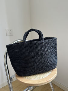 Summer New Arrival Minimalist Fashion Handmade Raffia Woven Bag Daily Commuter Hand-Carrying Bag Elegance Handbag