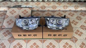 214-1197-RD-EM HEADLAMP HEAD LAMP LAMPU DEPAN UTAMA MITSUBISHI PAJERO 2009 2010 2011 2012 2013 2014 2015 MERK DEPO