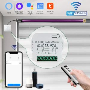 Tuya WiFi Thông Minh Màn Module RF433 MHz Điều Khiển Từ Xa Với Ứng Dụng Alexa Google Home Điều Khiển Giọng Nói Cho Rèm Cuốn Động Cơ