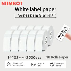 Niimbot D11 D101 D110 Label Paper 10Rolls 14x22mm White Waterproof Thermal Self Adhesive Sticker Label Tapes