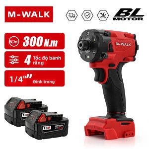 Máy Vặn Vít Không Dây Không Chổi Than M-WALK 18V Tương Thích Với Pin Milwaukee 300N.m Tốc Độ Có Thể Điều Chỉnh Quay Ngược Tiến Cho Sản Xuất Thương Mại