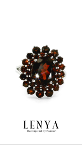 LENYA แหวนพลอยโกเมน เสริมด้านใจแกร่ง สำเร็จ มั่นคง ขนาด 10 มิล ตัวเรือนเงินแท้925 ชุบทองคำขาว