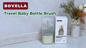 Lion 6 in 1 Portable Travel Baby Bottle Cleaning Brush Set With Silicone Bottle Brush Straw Brush Nipple Brush Bottle Drying Rack