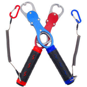 【Fast delivery】 Fish Lip Gripper Fishing Fishing Gripper กับเชือกเส้นเล็กที่ไม่ลื่นด้ามจับปลาชั่งปลาเครื่องชั่งปลามืออาชีพ