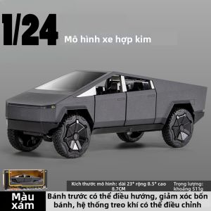 Mô Hình Xe Bán Tải Tesla Diecast RC Có Âm Thanh & Đèn 1/24