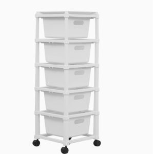 Foldable Mobile Multi-layer Storage Shelf
