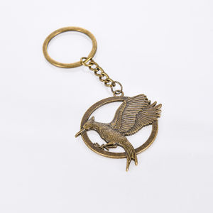 Fashion Vintage Charm Movie Keyring Catching Fire Keychain The Hunger Games 2 Pendant Necklace Jewelry For Men And Women Gifts