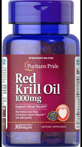 Puritans Pride Red Krill Oil 1000 mg (170 mg Active Omega-3) 1000 mg / 30 Softgels / Item #029546
