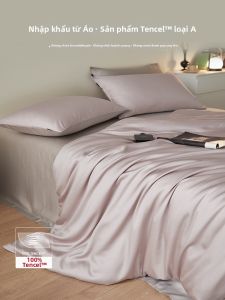 Premium 60s Imported Tencel Bedding Set Ice Silk Cooling Sheet & Quilt Cover Silky Breathable Bedding for Naked Sleep