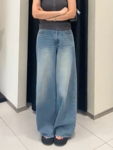 MANMI | Quần Jeans Mỹ Phong Cách Thoáng Rộng Thời Trang