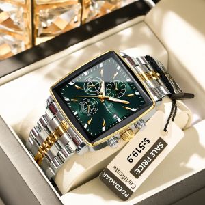 POEDAGAR Top Luxury Male Wristwatch Waterproof Luminous Stainless Steel Men Watch Chronograph Date Business Quartz Mens Watches