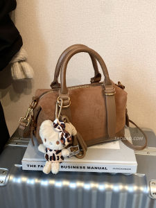 Retro Brown Mermaid Womens Bag 2025 New Commuter Versatile Crossbody Bag Small Suede Handbag Casual Simple Style Iron Hardware