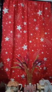COD Black Red Design Curtain Kurtina and Stripes Repeating Pattern Curtains Living Home Decor Blinds 100*210cm 1Pcs for Window or Door Home Door Room Decors Black Blue Red Stars Curtains Plain Purple Curtain Kurtina for Window Door Room Decor