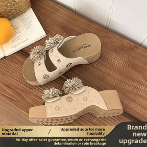 DINGMUYI | French Trendy Platform Slide 7cm