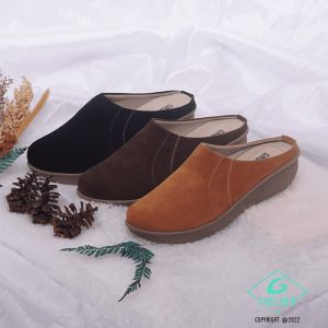 [GRATIS MASKER] Gaozhan Official Sandal Sepatu Bustong Tutong Wanita Terbaru GOH 018 Hitam Bisa COD