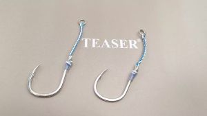 TEASER Deep-Sea Slow Pitch Jig Hook Long-Line Tied Tube-Style Single Hook High Carbon Steel Heavy-Duty Hook for Sea Fishing
