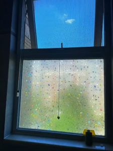 สติกเกอร์กระจกสูญญากาศชนิดแผ่นกระจกขัดลายความยาว 2 เมตรสำหรับ PVC - สติกเกอร์สูญญากาศติดบนกระจกวอลล์เปเปอร์ตก