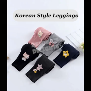 Korean Style Leggings (Random Design) for 1 to 7 yrs old Girls High Quality Solid Color