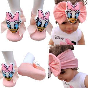 Miniso Baby Tights Donald Duck Toddler Baby Stretch Childrens Hair Accessories Girls Newborn Bow Bandana Bandana Gifts 0-18M