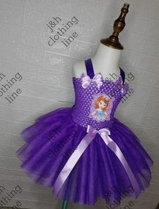 sofia the 1st  birthday/party tutu dress for babies 1-2 yrs old with FREE HEADDRESS