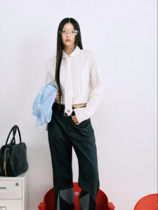 La lune Du ciel | Áo Sơ Mi Dáng Đồ Búp Bê Collar Cotton Phong Cách Học Đường