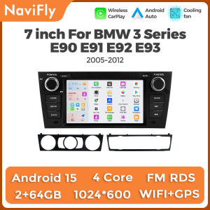 Navifly 7" Car Radio Multimedia Player For BMW 3 Series E90 E91 E92 E93 2006 - 2012 Wireless Carplay Android Auto 2Din GPS FM BT