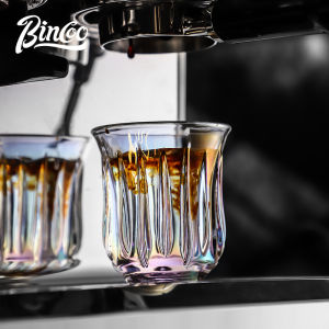 BINCOO 160ML Hand Painted Colour Borosilicate Drinking Glass Mug Coffee Mug Transparent Milk Water Glasses Tumbler Cup Drinkware