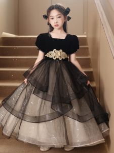 สไตล์เจ้าหญิง เด็กผู้หญิง S เดรส วันเกิดดอกไม้ เด็กผู้หญิง งานแต่งงาน ชุดราตรี ชุดคอนเสิร์ตเปียโนสําหรับเด็กอายุสิบปี