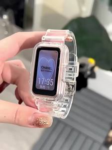 Tali untuk Huawei Smart Band 10 9 Tali Silikon Jam Tangan Pintar 2 in 1 untuk Huawei Band 8/7 Wanita Pria