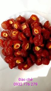 MỨT ĐÀO CHẺ SẤY DẺO ĐÀ LẠT DẺO THƠM DAI LOẠI 1 - MÓN ĂN VẶT - TÚI 500G