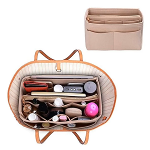 MITSOSA Felt Bag Organizer Insert for Purse Handbag Tote & Travel - Makeup Toiletry Storage