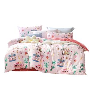 FUANNA (富安娜) | Bộ Chăn Ga Gối Bé 4 Món Cotton Sạch 100%