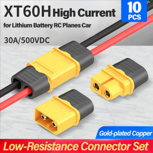 10 Pair XT60H Upgrade Connectors XT60H Male Female Connectors Plugs with Sheath for Lithium Battery RC Planes Car