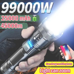 【COD】Senter LED Super Terang 10000 Lumens Jarak Jauh Ringan Tahan Air IPX4 Zoom USB Rechargeable Senter Swat Police Terbaik