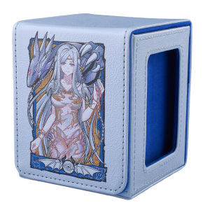 กล่องใส่การ์ด Maiden of White Dragon TCG ปิดด้วยแม่เหล็ก ทำจากหนัง PU มีหน้าต่างโชว์ ใส่การ์ดได้มากกว่า 120 ใบ สำหรับผู้เล่น PTCG YGO TCGMTG