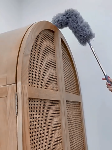 Natural Feather Duster for Dusting Adjustable Telescopic Bending Duster  Home Cleaning Tool