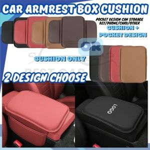 Car Armrest Pad Organizer Bag Universal Leather Armrest Cushion with Pocket Protection Cushion Auto Armrests Storage Toyota Honda Perodua Proton Nissan
