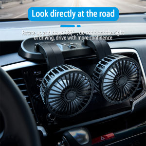Mini USB Car Fan 2 Speeds Electric Cooling Fan Air Conditioning Truck Dual Head Car Fan Adjustable Rotate 360