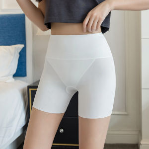 Ice Silk Seamless Safety Pants Underwear Two-in-One Summer Thin Womens Fashion Tape Non-Curved-Edge High Waist Insurance Leggings