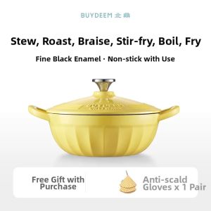 BUYDEEM | Multipurpose Enamel Cast Iron Pot 24cm
