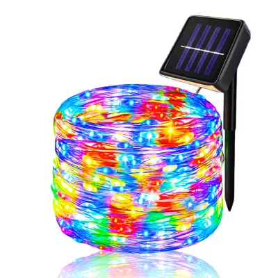 Christmas Garland Solar Outdoor String Lights LED Outdoor 8 Modes Chain Lights Decoration for Garden Patio Tree Terrace Parties