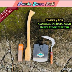 Satu paket bertani cangkul tanah lengkap  - paket berkebun - batu asah yy