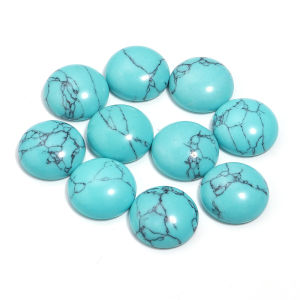 5/10pcs/Lot 4-25mm Round Blue White Turquoise Cabochons Natural Bulk Stone Bead for DIY Jewelry Making Pendant Bracelet