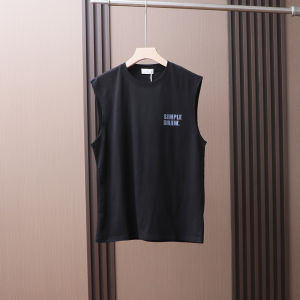 American Retro Mens Summer Cotton T-Shirt Vest Moisture Wicking Breathable round Neck Sleeveless Casual Fashionable