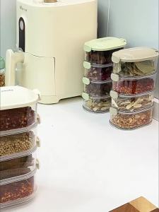 Spice Box Seasoning Container Sealed Moisture-proof Layered Kitchen Seasoning Storage Containers