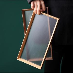 Vintage Pressed Glass Wood Storage Tray