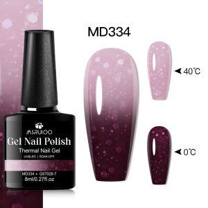 MSRUIOO 8ml Glitter Sequins Thermal Gel Nail Polish Color Changing DIY Nail Art Soak Off UV/LED Gel for MAnicure DIY Design