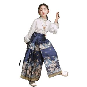 Váy Hanfu Mới 2024 Cho Bé Gái Mùa Thu Đông Phong Cách Trung Hoa Cổ Điển Váy Hanfu Truyền Thống Cho Trẻ Em Lớn